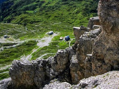 020-Blick auf das Etappenziel, die Graffer-Huette